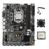 B75 Usb Btc Mboard+om Cpu+ing Fan+sata Cable 12 Pcie To Usb Gpu A1155 Ddr3 Sl