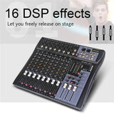 Professional Audio Mixer 8 Channel Mi Console Bluetooth Sound Board USB Reverb For PC Stage Studio DJ Controller Podcast