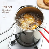 1pc Stainless Steel Fryer Basket With Handle Fryer With Filter Basket, Household Mini Fryer, Stainless Steel Pan, Kitchen Accessories