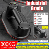 Smart Display Large Electric Suction Cup - 300KG Load Heavy-Duty Glass Tile Lifter with 4000mAh Vacuum Suckers Lifting Tool