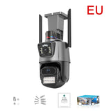 6MP 4K Wifi Camera Dual Lens Security Protection Waterproof Security CCTV Video Surveillance Camera Police Light Alarm IP Camera