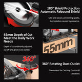 6 Inch Electric 21V 6800RPM Brushless Motor Compact Circular Tile with 24T Saw Blades for Wood Soft Metal