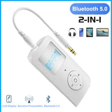 Bluetooth 5.0 Receiver Transmitter 2 in 1 Wireless Audio Adapter 3.5mm AUX Jack For TV Car PC Headphone With LCD Display