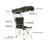 Portable Folding Canopy Shade Beach Camping Lawn Chair For Outside Activities With Anti-Slip Foot Pad