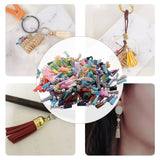 250Pcs/Set Tassels Bulk Colored Leather Pendants for DIY Keychain and Craft