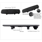 Video Recorder DVR Full Hd 1080p Reverse Image With Dual Lens Dash Cam Car Camera Mirror