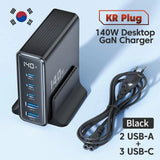 Toocki 140W GaN 5in1 Desktop Fast Charge USB Type C LED Display Charger For iPhone Xiaomi Smartphone Laptop