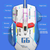 G6 Mouse Wired 128000DPI ChipA826 RGB ro-programmable Ergonomic design superior for Gaming and Work
