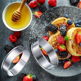 4 Inch Crumpet Rings, Set of 20 Stainless Steel Muffin Moulds Double Rolled Rings Round Tart Ring