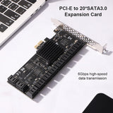 Mining 20/16/12/6 Ports 6Gb PCI Express Controller for PC Expansion Card PCIe to SATA III Converter PCIE Riser Adapter