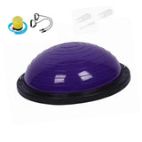 (Purple) Balance Ball Half Exercise Ball with Pump for Sports Full Body Workouts Yoga Gray