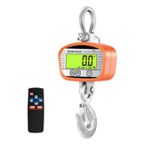 (Orange.) Heavy Duty Digital Hanging Scale 2000kg LCD Backlights Craning Scale Aluminum Case Industrial Farm Construction Tool  Orange.