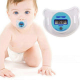 Digital Pacifier Thermometer LCD Display High Accuracy Nipple Shaped Digital Baby Thermometer for Babies Kids Children Blue