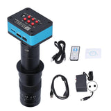 4K 2K 12MP HD USB Microscope Camera 180X CMount Lens 144LED Ring Light AC100240V