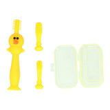 Kids Silicone Toothbrush Cartoon Soft Cleaning Toothbrush Oral Care for 6?12 Months ToddlerYellow