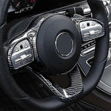 2025 Latest Model 2PCS Car Steering Wheel Button Frame Sticker Trim for Benz W177 W205 W21