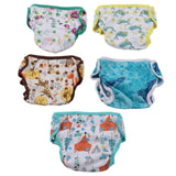 5pcs Reusable Baby Diaper Infant Washable Cloth Diapers Printing Breathable Diaper