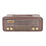Vintage Tissue Box Cover Vintage Radio Shape Iron Art Tissue Box Storage For Home Living Room Table Decorations