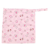 Baby Cloth Diaper Bag Cartoon Pattern Single Zipper Washable Reusable Hanging Diaper OrganizerPink Animal