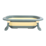 Collapsible Baby Bath Tub with Drainage Hole Space Saving Multifunctional Anti Slip Foldable Infant Bathtub Green