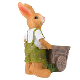 Cartoon Rabbit Flowers Pots Rabbit Resin Figurines Small Animal Decorative Plant Pot Container for Garden Lawn Decor Home Decoration