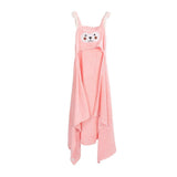 Hooded Baby Bath Towel Water Absorption Coral Fleece Cartoon Soft Infant Bath Towel Pink
