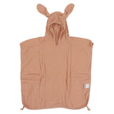 Children Hooded Towel Baby Cotton Absorbent Cute Cartoon Rabbit Ear Bath Towel for Beach Dusty Pink