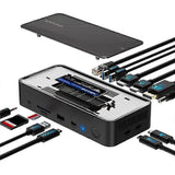 (EU Plug) WAVLINK UMD23M For Laptop Tablet 13 in 1 USB-C Hub 10Gbps M.2 Pcie / SATA SSD Enclosure