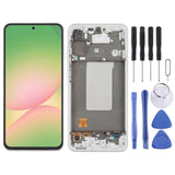 (Silver) For Samsung Galaxy A56 SM-A566B COMPATIBLE LCD Screen Digitizer Full Assembly with Frame