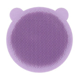 Cute Cartoon Baby Bath Brush Portable Soft Silicone Shampoo Scalp Massage Scrubber Exfoliator Brush Purple