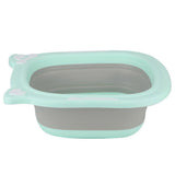 Folding Washbasin Baby Ass Washing Basin Cartoon Face Foot Washbasin for Baby InfantsGreen
