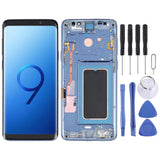 (Blue) COMPATIBLE Super AMOLED LCD Screen for Galaxy S9 / G960F / DS / G960U / G960W / G9600 Digitizer Full Assembly with Frame