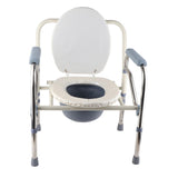 Bedside Commode Chair Adjustable Height Foldable Stainless Steel Commode Chair for Toilet for Shower Toilet