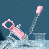 Kids Medicine Feeder Set Syringe Type Soft Silicone Prevent Choking Baby Medicine Water Dispenser Pink