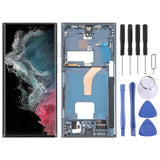 (Green) For Samsung Galaxy S22 Ultra 5G SM-S908U US Edition 6.78 inch OLED LCD Screen Digitizer Full Assembly with Frame