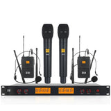 (AU Plug) XTUGA A400-HB Professional 4-Channel UHF Wireless Microphone System with 2 Handheld & 2 Headset Microphone