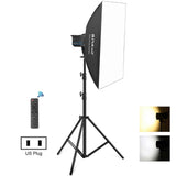 (US Plug) PULUZ 120W Photo Studio Strobe Flash Light Kit with Softbox Reflector & Tripod