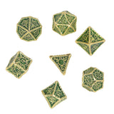 7pcs Metal Polyhedral Dice Collectible Clear Number Role Playing Metal Dice for Table Games Type 2