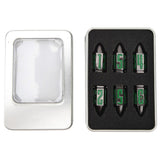 Metal Dice Set Clear Green Number Decompression Polyhedral Dice for Table Game 6pcs