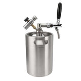 Mini Beer Keg Growler 5L Stainless Steel Portable Pressurized Home Dispenser System with 60PSI Pressure Regulator for Homebrew Craft and Draft Beer