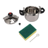 Household Stainless Steel Pressure Cooker Canner Explosion Proof Double Bottom Pressure Cooker for Gas Stoves Induction Stoves Shiny Style 11L 28CM