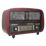 Vintage Radio Model Red Handmade Desktop Radio Ornament Home Artistic Decoration