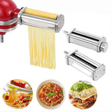 Pasta Maker Attachment 3-in-1 Pasta Roller Cutter Parts Noodles Press Machine Compatible with KitchenAid Stand Mixers for Pasta Sheet Spaghetti Fettu