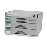 (With 4 Drawers) File Cabinet Aluminum Alloy with Lock Business Desktop Drawer Filing Cabinet With 3 Drawers