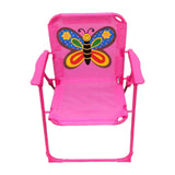 (Pink) Kids Camping Folding Chair Non Slip Fishing Chair Seat for Hiking BBQ Travel Red