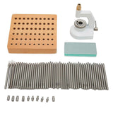 Watch Repair Staking Tool Press Set Watchmaker Jewelling Punching Kit with 50 Punches 10 Stakes