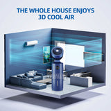 Household Tower Bladeless Air Purifier & Standing Humidifier Water Spray Fan with 50W Power