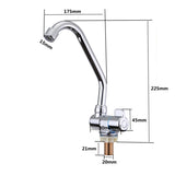 Foldable Faucet Rotating Single Handle Deck/Wall Mounted RV Kitchen Tap Copper Cold Water
