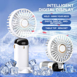 USB Rechargeable Small Pocket Handheld Long Lasting Desk air coolers LED Display Mini Portable 3 IN 1 Hand Fan