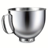 1 Pc Stainless Steel Mixer Bowl For KitchenAid Artisan&Classic Series 4.5-5 QT Tilt-Head Mixer 5 QT Mixing Bowl With Handle